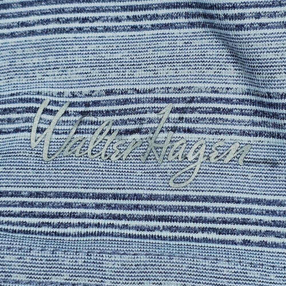Walter Hagen 11 majors Polo Shirt Mens XXL Gray Striped Performance Golf S/S - Picture 7 of 10